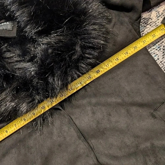 Bellivera Women Faux Leather Trench Coat Fleece-Lined Mid-length - Picture 5 of 8